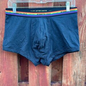 Kenneth Cole Men's Navy Boxer Briefs with Rainbow Waistband Size L